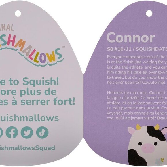 Squishmallows Original 8-Inch Connor Cow with Blue Flower Embroidery - NWT - Picture 4 of 4